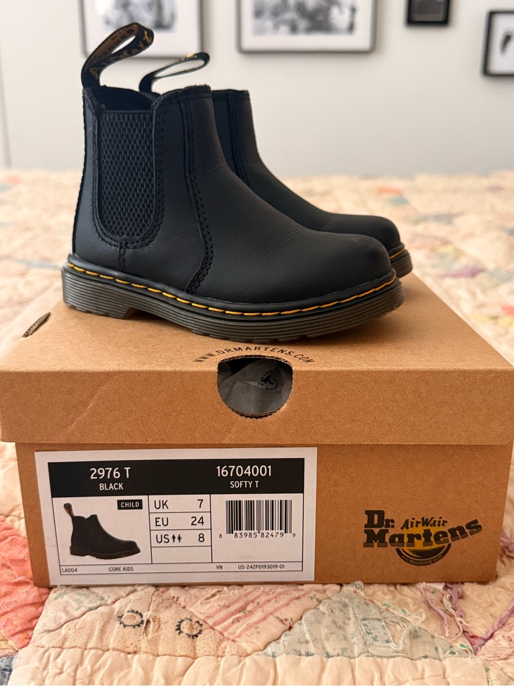 Dr. Martens 2976 T Chelsea Boot | Toddler US 8 | Black Softy T w/ Box | EUC